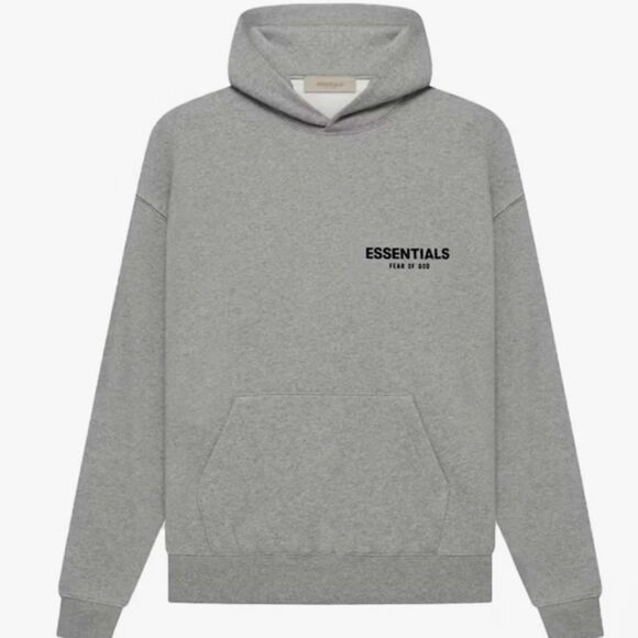 Fear of God Essentials Hoodie Dark Oatmeal (SS22) size Medium NWT unisex - Picture 2 of 7